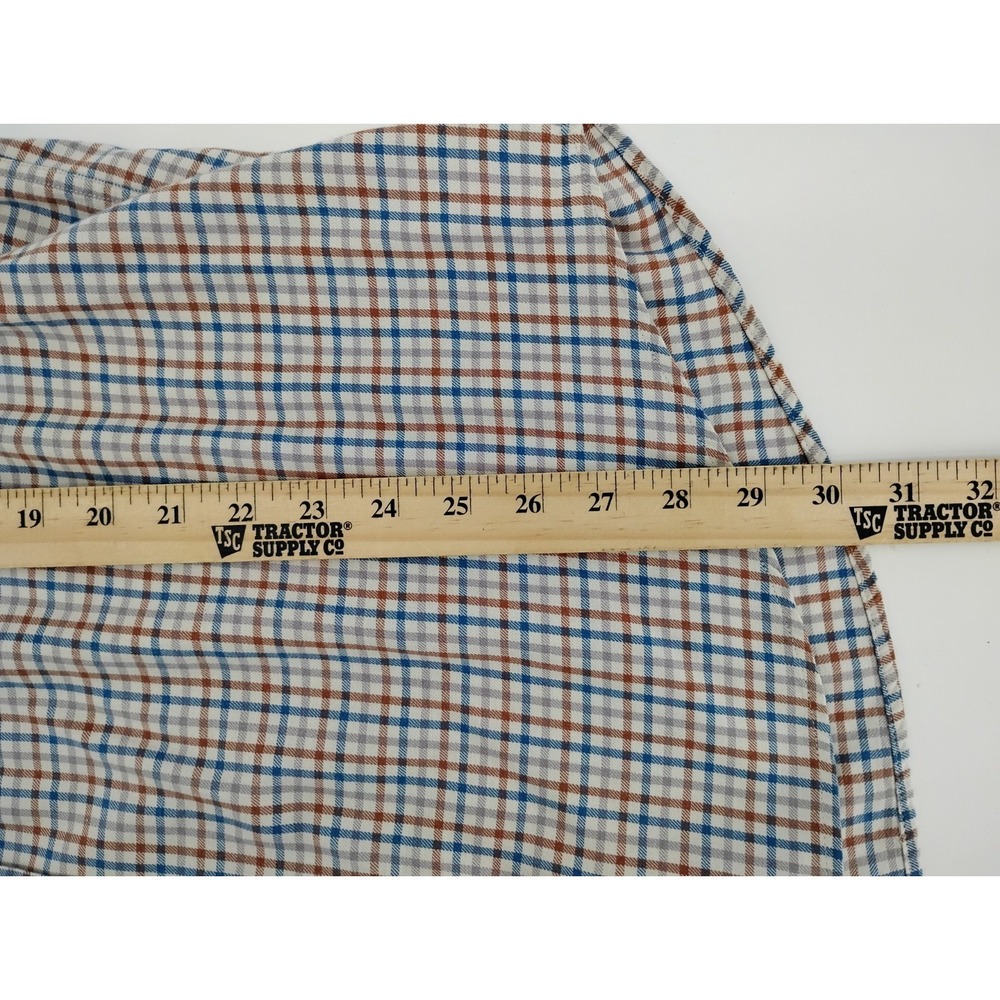 Orvis Triblend Flannel Shirt Large Olive Green Check Classic Fit Wool Tencel - Picture 7 of 8